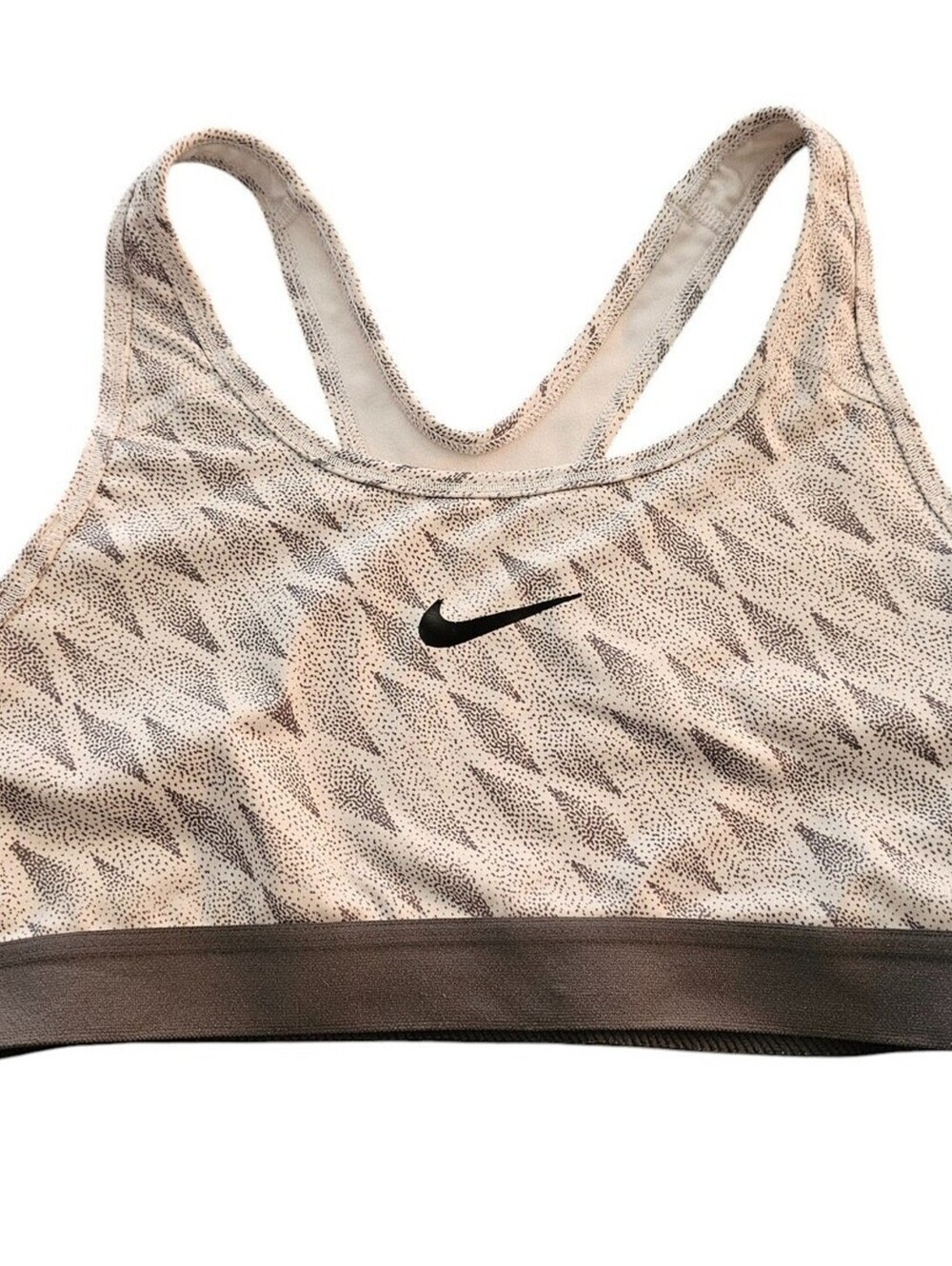 Nike Dri Fit Womens Sz S Racerback Sports Bra Gray White Medium Impact